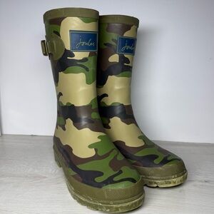 Joules Junior Boys Camo Welly Boots Size 3